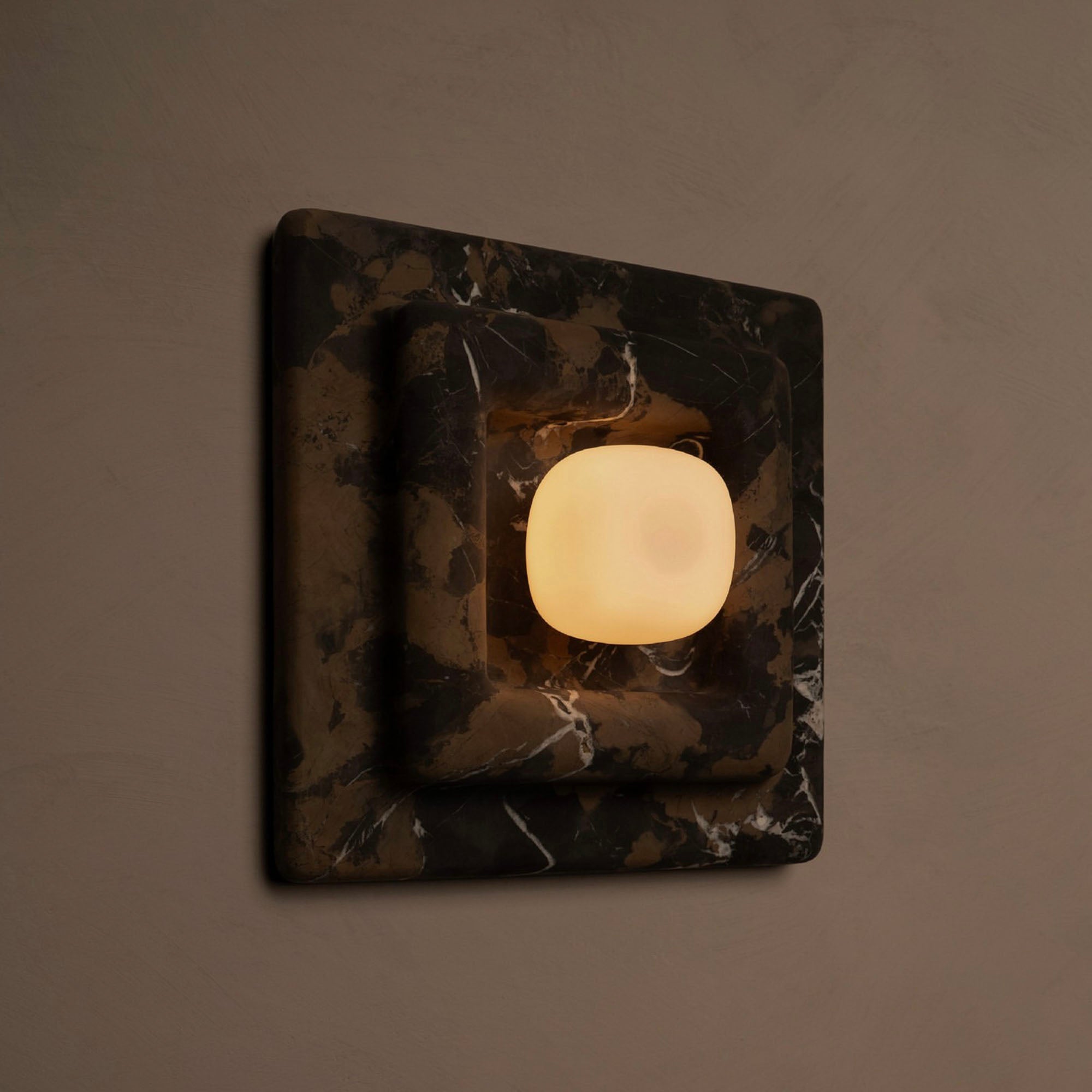 Marblume Square Marble Wall Lamp by Bling Lighting Studio