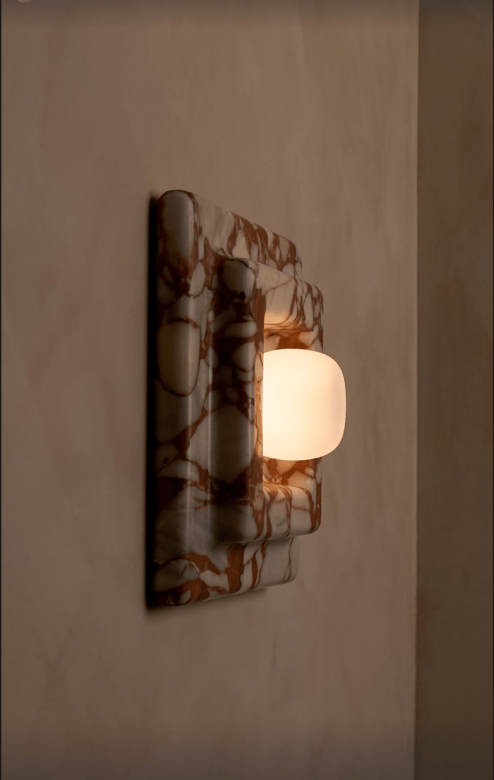 Marblume Square Marble Wall Lamp by Bling Lighting Studio