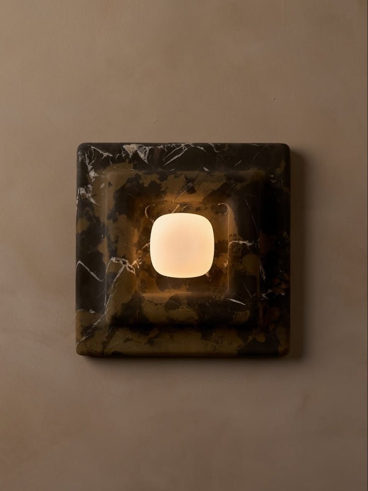 Marblume Square Marble Wall Lamp by Bling Lighting Studio