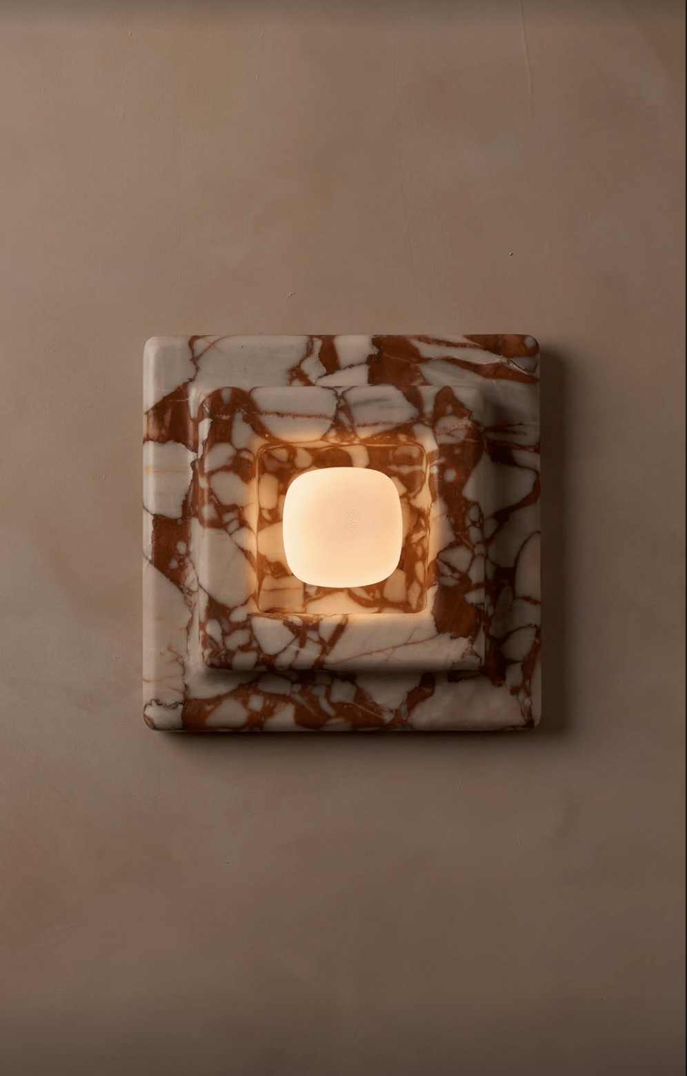 Marblume Square Marble Wall Lamp by Bling Lighting Studio