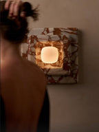Marblume Square Marble Wall Lamp by Bling Lighting Studio