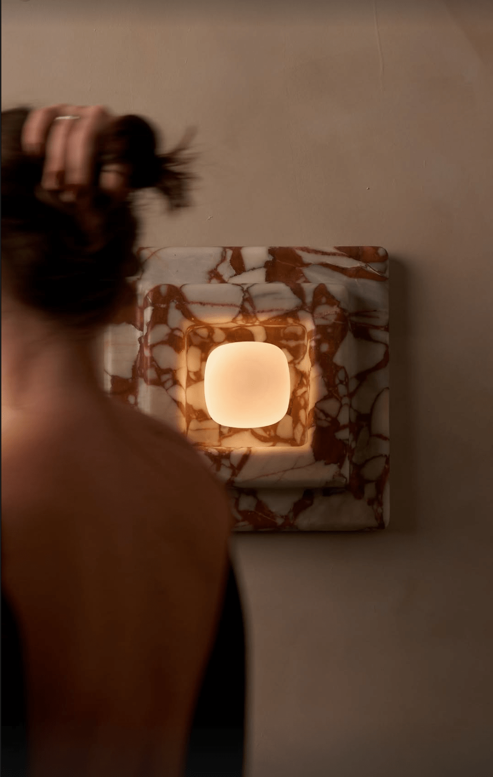 Marblume Square Marble Wall Lamp by Bling Lighting Studio