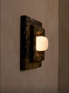 Marblume Square Marble Wall Lamp by Bling Lighting Studio