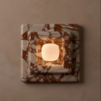 Marblume Square Marble Wall Lamp by Bling Lighting Studio