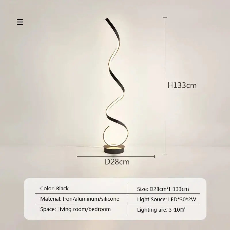 Marya LED Wavy Floor Lamp - Bling Lighting Studio