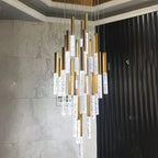 Mina Crystal Entryway Light Fixtures High Ceiling for high ceiling staircase and foyer lighting