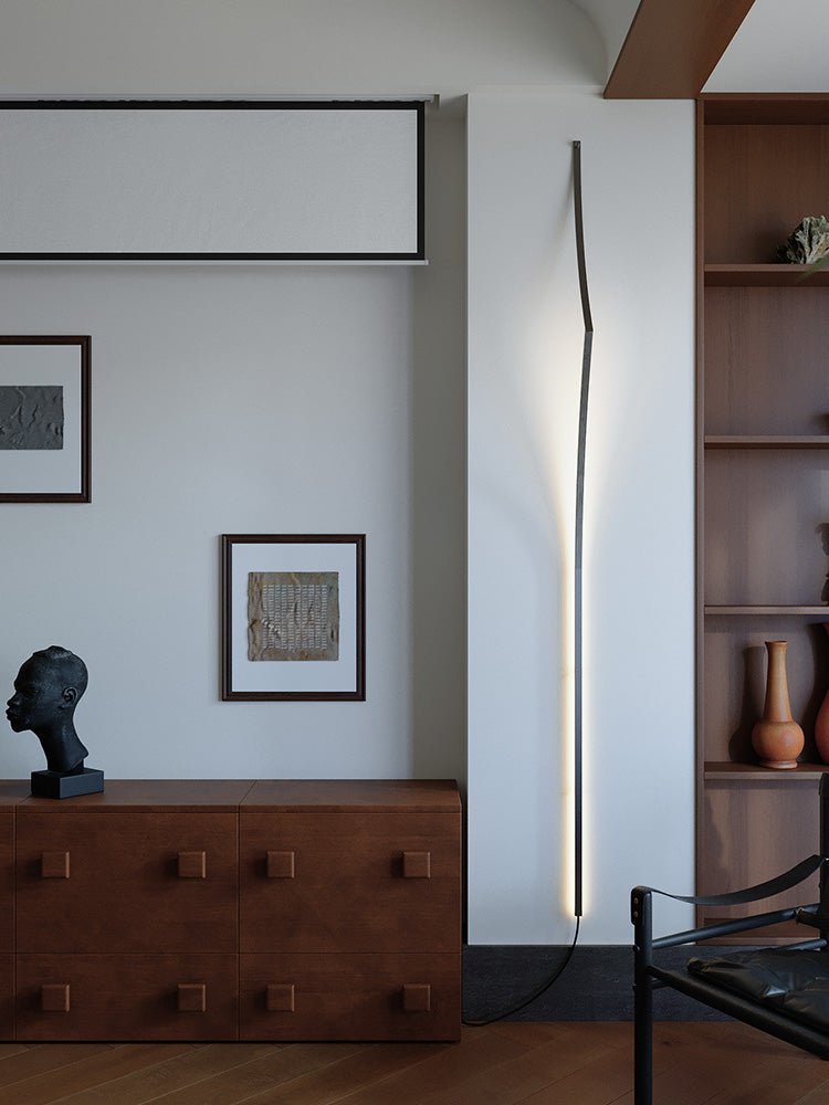 Minimalist Curving Ribbon LED Wall Sconce by Bling Lighting Studio