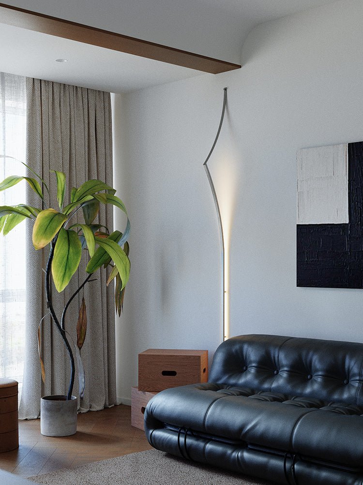 Minimalist Curving Ribbon LED Wall Sconce by Bling Lighting Studio