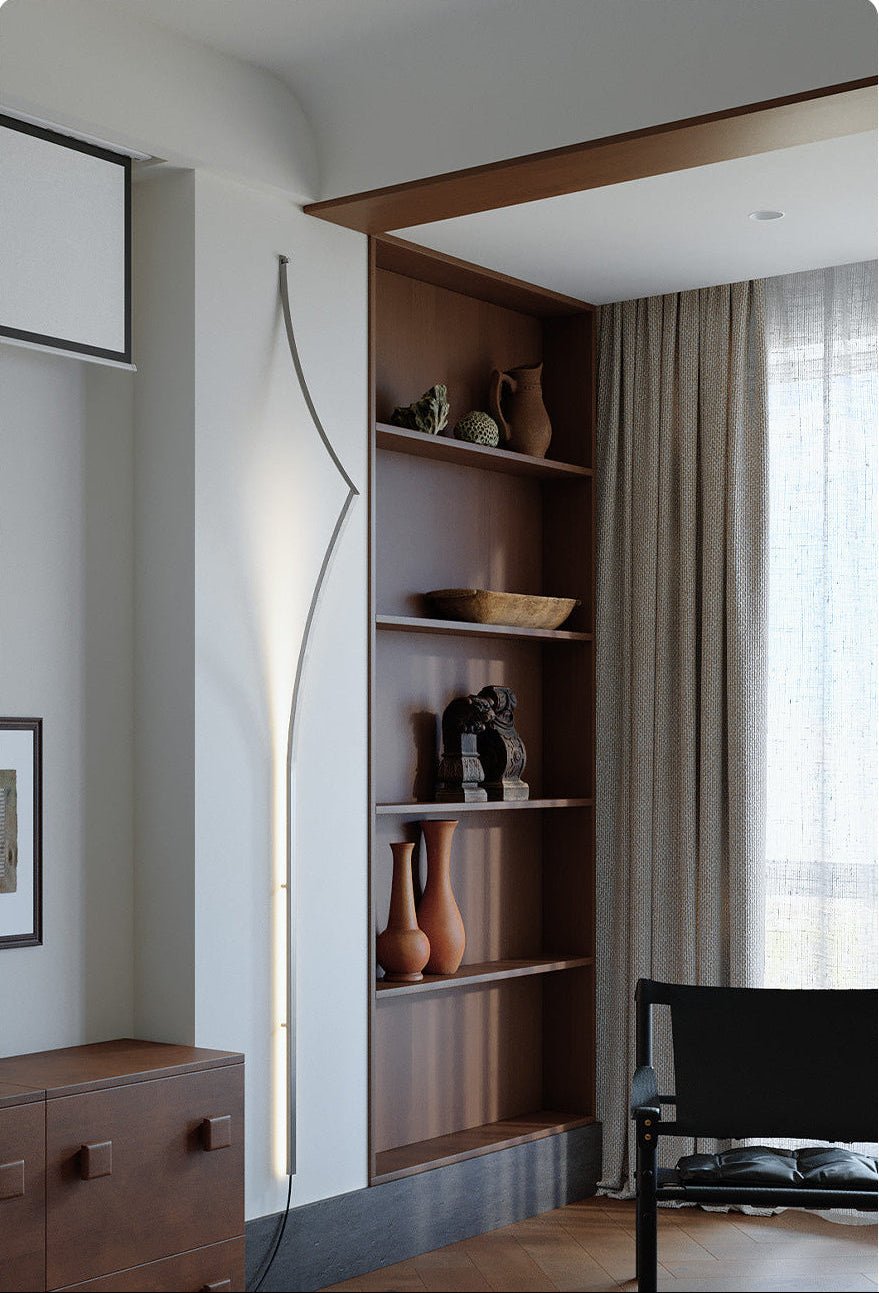 Minimalist Curving Ribbon LED Wall Sconce by Bling Lighting Studio