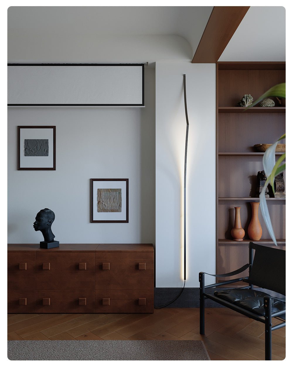 Minimalist Curving Ribbon LED Wall Sconce by Bling Lighting Studio