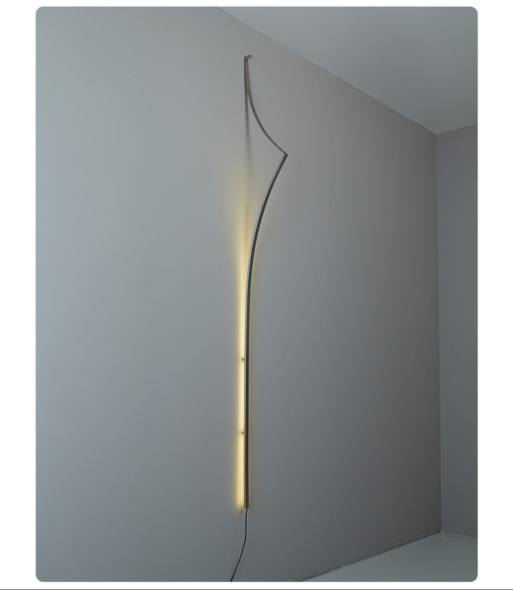 Minimalist Curving Ribbon LED Wall Sconce by Bling Lighting Studio