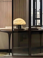 Mira Alabaster Mushroom Table Lamp by Bling Lighting Studio