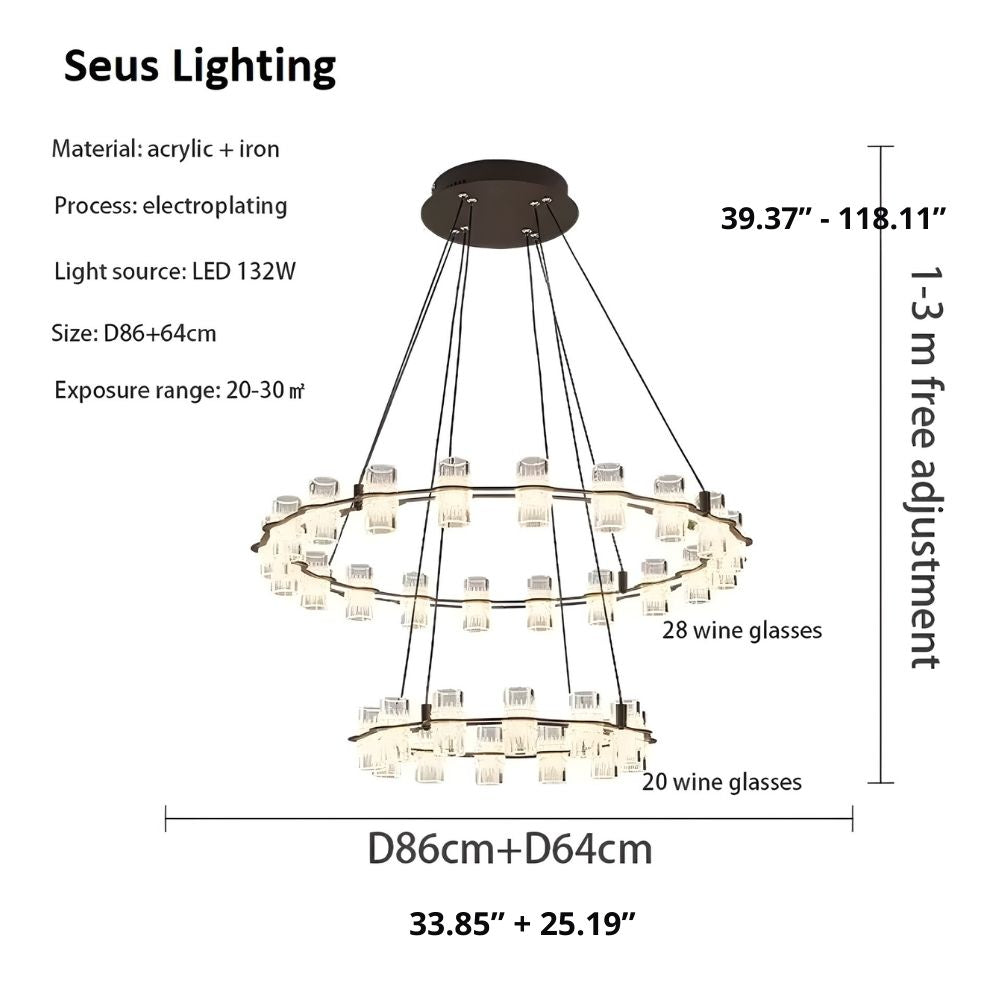 Misty 2-Layer Ring Modern Retro Chandelier - Bling Lighting Studio