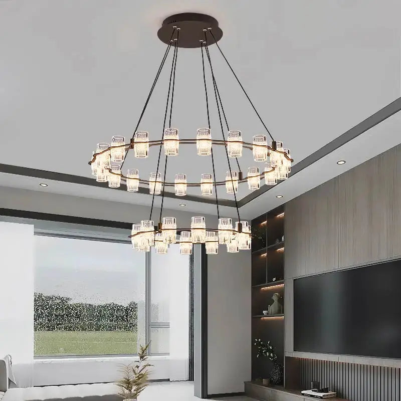 Misty 2-Layer Ring Modern Retro Chandelier - Bling Lighting Studio