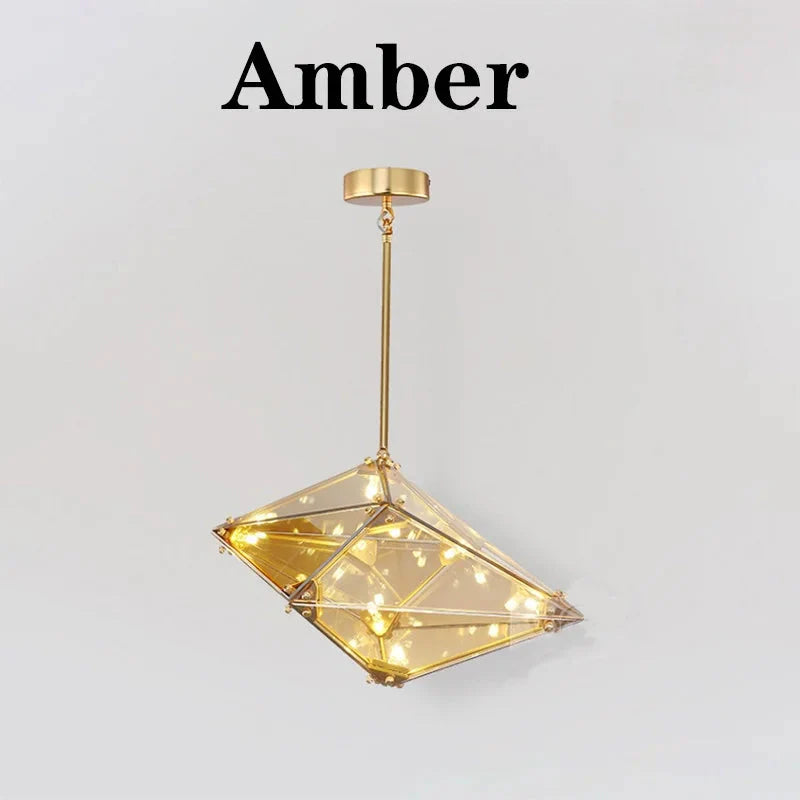 Modern Angular Diamond Style LED Pendant Light - Bling Lighting Studio