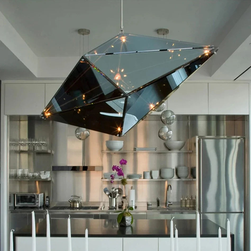 Modern Angular Diamond Style LED Pendant Light - Bling Lighting Studio