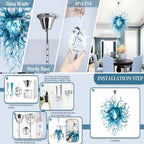 Modern Aqua Blue Glass Chandelier - Bling Lighting Studio
