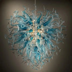 Modern Aqua Blue Glass Chandelier - Bling Lighting Studio