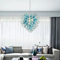Modern Aqua Blue Glass Chandelier - Bling Lighting Studio