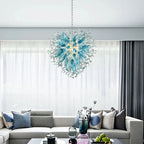 Modern Aqua Blue Glass Chandelier - Bling Lighting Studio