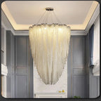Modern Crystal Beaded Chandelier for Staircase&Foyer for high ceiling staircase and foyer lighting