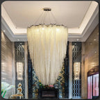 Modern Crystal Beaded Chandelier for Staircase&Foyer for high ceiling staircase and foyer lighting
