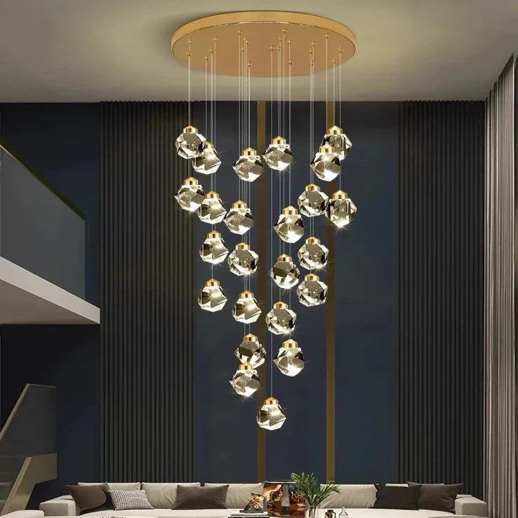 Modern Crystal Chandelier for High Ceiling Living Room for high ceiling staircase and foyer lighting