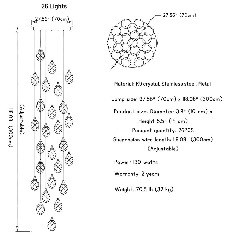 Modern Crystal Chandelier for High Ceiling Living Room for high ceiling staircase and foyer lighting