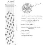 Modern Crystal Chandelier for High Ceiling Living Room for high ceiling staircase and foyer lighting