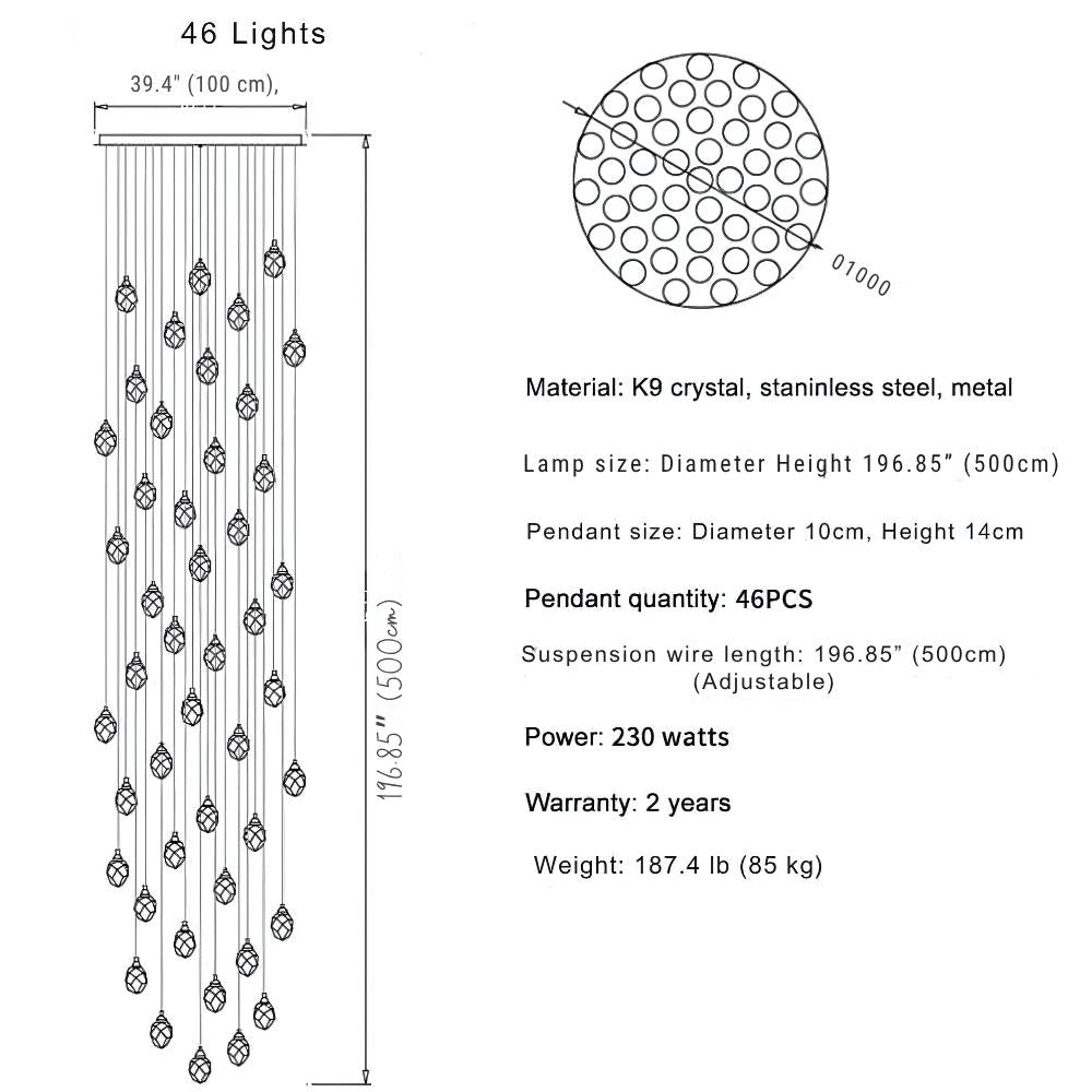 Modern Crystal Chandelier for High Ceiling Living Room for high ceiling staircase and foyer lighting