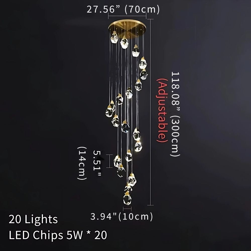 Modern Crystal Chandelier for High Ceiling Living Room for high ceiling staircase and foyer lighting