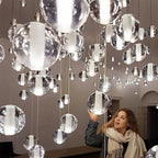 Modern Crystal Glass Bubble Chandelier for Foyer for high ceiling staircase and foyer lighting