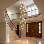 Modern Crystal Glass Bubble Chandelier for Foyer for high ceiling staircase and foyer lighting