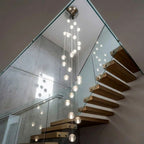 Modern Crystal Glass Bubble Chandelier for Foyer for high ceiling staircase and foyer lighting