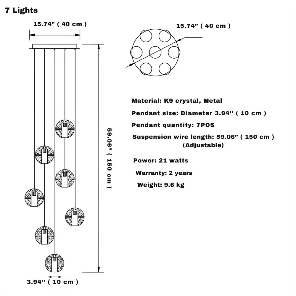 Modern Crystal Glass Bubble Chandelier for Foyer for high ceiling staircase and foyer lighting