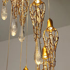 Modern Crystal Glass Drops Chandelier for Staircase for high ceiling staircase and foyer lighting