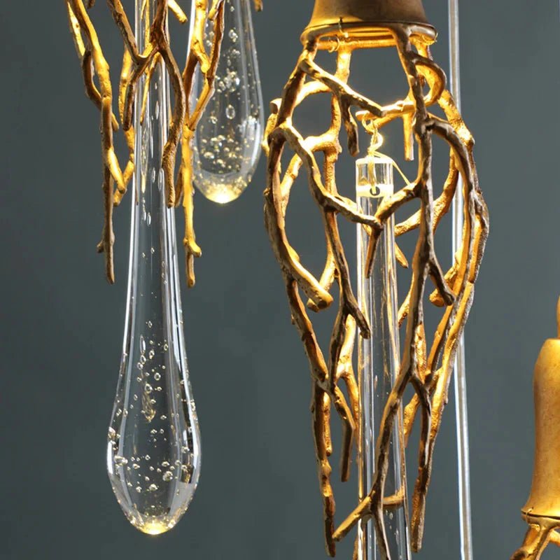 Stairwell Branch Strata Crystal Spiral Chandelier by Bling Lighting Studio