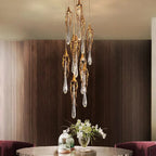 Stairwell Branch Strata Crystal Spiral Chandelier by Bling Lighting Studio