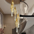 Stairwell Branch Strata Crystal Spiral Chandelier by Bling Lighting Studio