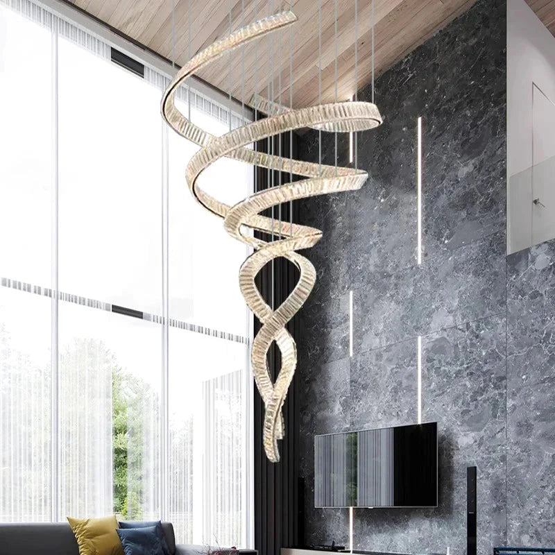Modern Crystal Light Fixture for Staircase & Foyer & High Ceiling for high ceiling staircase and foyer lighting