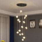 Modern Crystal Square Chandelier for Staircase for high ceiling staircase and foyer lighting