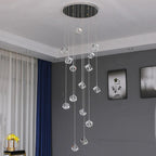 Modern Crystal Square Chandelier for Staircase for high ceiling staircase and foyer lighting