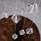 Modern Crystal Square Chandelier for Staircase for high ceiling staircase and foyer lighting