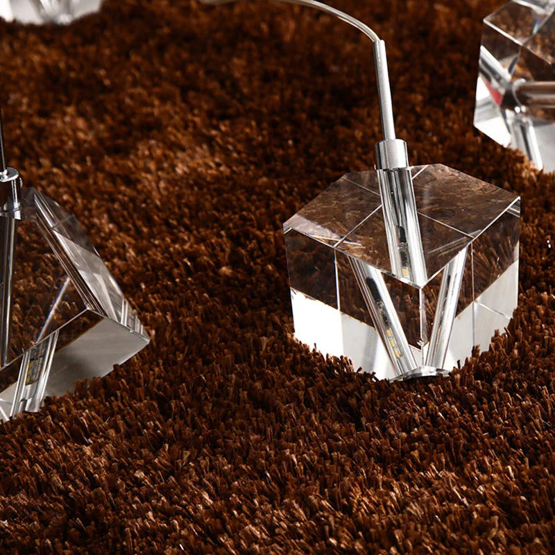 Modern Crystal Square Chandelier for Staircase for high ceiling staircase and foyer lighting
