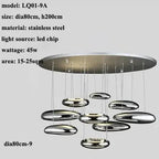 Modern Droplet Ceiling Light 5/7/9 Head - Bling Lighting Studio