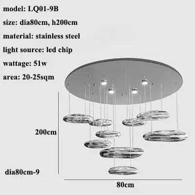 Modern Droplet Ceiling Light 5/7/9 Head - Bling Lighting Studio