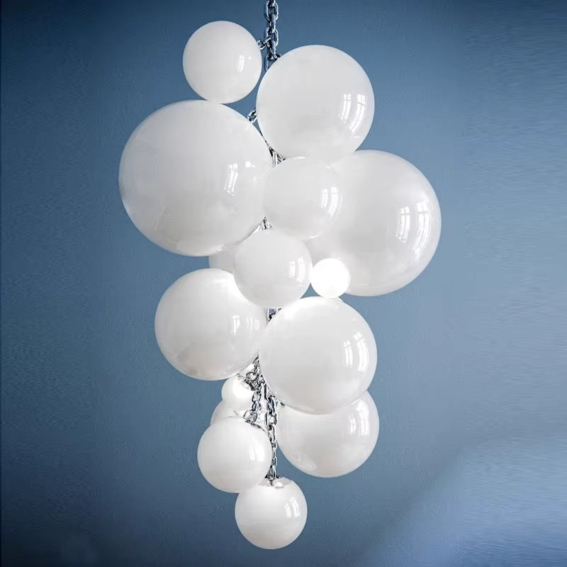 Vexo Modern Large Glass Bubble Chandelier for high ceiling staircase and foyer lighting