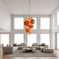 Vexo Modern Large Glass Bubble Chandelier for high ceiling staircase and foyer lighting
