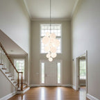 Vexo Modern Large Glass Bubble Chandelier for high ceiling staircase and foyer lighting