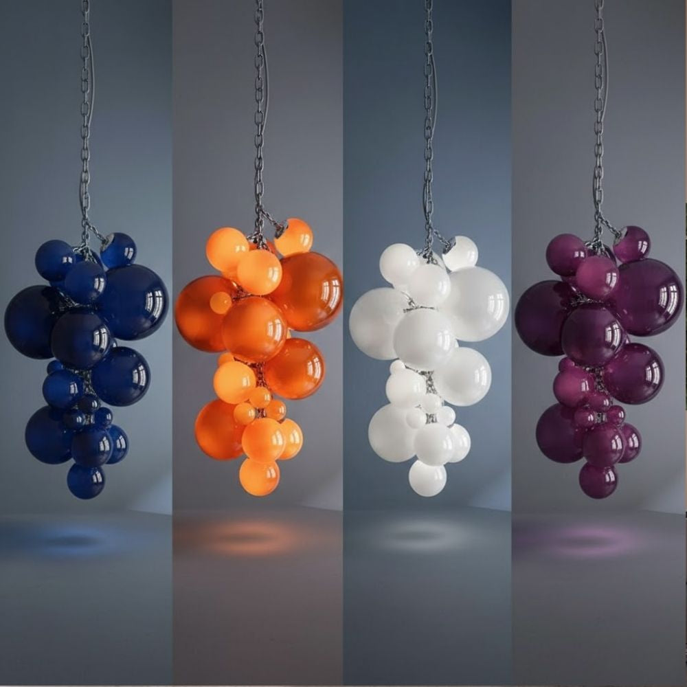 Vexo Modern Large Glass Bubble Chandelier for high ceiling staircase and foyer lighting